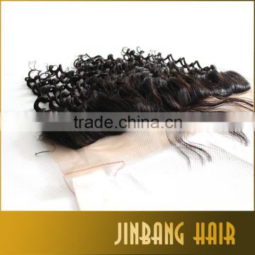 Hot selling 7A Silk Base Frontal Brazilian Deep Wave Ear To Ear Full Frontal Lace Closure With Baby Hair