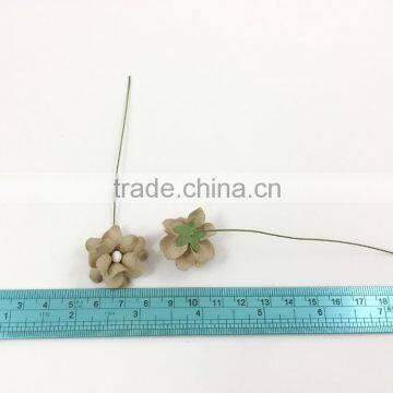 Soft Brown, Taupe Small Handmade Mulberry Paper Flower, Wedding Party, Scrap-booking Crafts, Wholesale photo-3