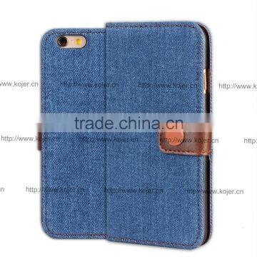 Denim Wallet Stand Flip Phone Case For iphone 6