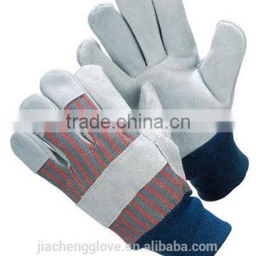 JS430KW Cow Split Cotton Back Leather Glove,Safety Glove, leather working gloves