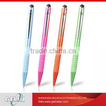 new colorful rubber tip aluminium capacitive touchscreen ball point stylus pen For Samsung