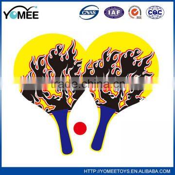 Funny top quality wooden children beach racket set