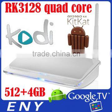 rk3128 android smart tv set top box RK3128 quad core tv box 802.11b/g/n wifi 512+4GB android tv eny android tv box kodi full hd
