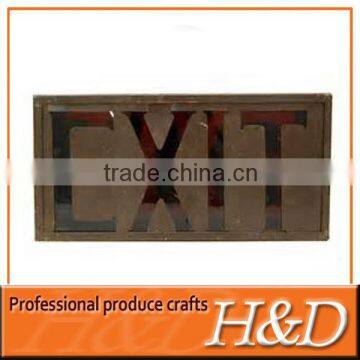 elegant metal directional exit sign plate