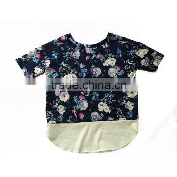 Factory Wholesale New Fashion Short Sleeve Cotton Knitted Shiny Modern Girls Tops for Girl