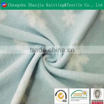 Changshu textile custom printed polyester micro polar fleece fabric for bedding fabric