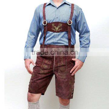 Bavarian LEDERHOSEN Leather Pants knee-length Goat Suede Leather waist