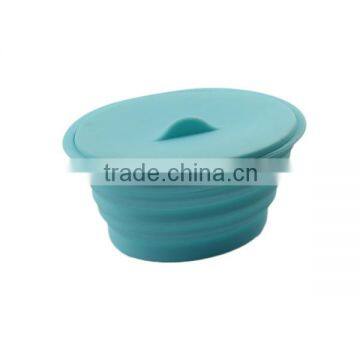 BPA free food safe silicone roundstorage box/plastic food storage containers plastic food storage case fresh box Crisper