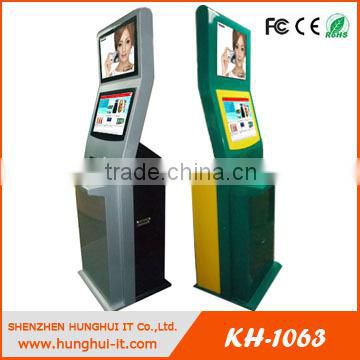 High-tech dual screen bill payment kiosk with bank card reader and Cash Acceptor