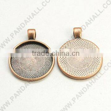 25mm Round Pendant Trays Blank Pendant Cabochon Settings(PALLOY-A15654-R-NF)