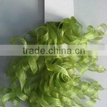 HOT SALE! Olive Green Organza Fabric Ribbon Curly Bow,Organdy Gift Bow, Organza Curly Swirls,