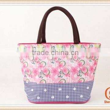 Fashion Ladies blank tote cloth bag Cute Floral Tote Bag Lovely Lady Bags