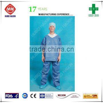 High quality good price 40g SMS Disposable scrub suit