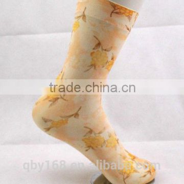 Nylon tube color printed photos funny socks for girl