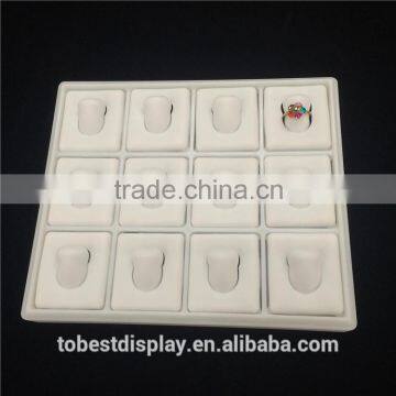 Top grade white plastic ring holder, ring display tray