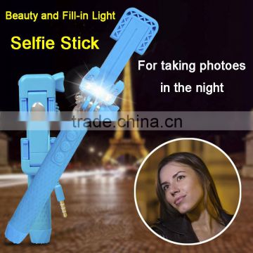 Selfie Monopod LED Flash Smartphone Selfie Stick Supreme Mini Night Version LED Filling Light For Android Phone for iPhone