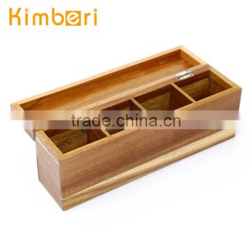 Chinese wholesale decorative acacia wooden storage box with hinge