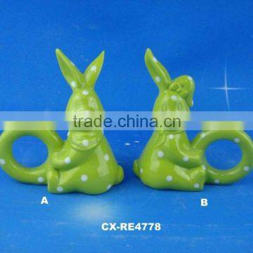 Ceramic rabbit napkin ring