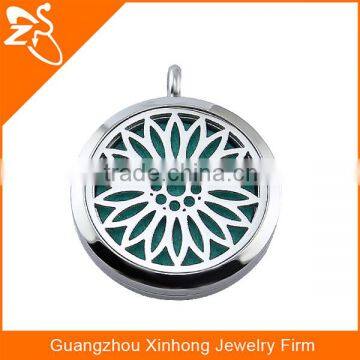 Aromatherapy Diffuser Locket Stainless Steel Charms Perfume Pendant With Crystal photo-3