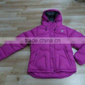 Ladys Long Sleeve Hoodie Duck Down Jacket