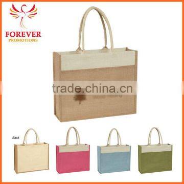 New Design 100% Natural Eco Jute Promos Gifts Tote Bag With Rope Handles