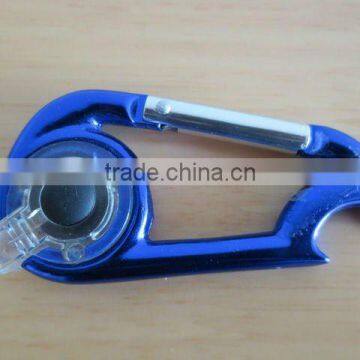 Aluminium mini carabiner LED Flashlight/Torch with press-button switch