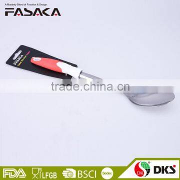 TSY003-SS Stainless steel Solid Spoon with PP + TPR handle tie card packing kitchen stainless steel utensils