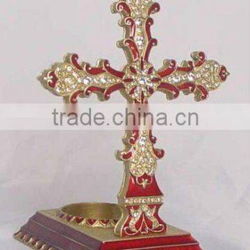 Metal Jesus Cross candlestick,candle holder home Promotion giftCQB0113