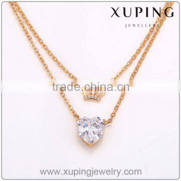 2016 new arrive hot sale 18k gold heart necklace women costume jewelry