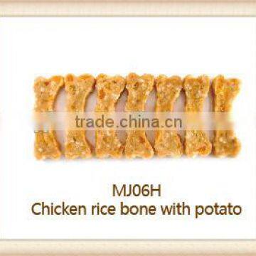 dry dog treats pet food training snacks chewing chicken rice bone with potato