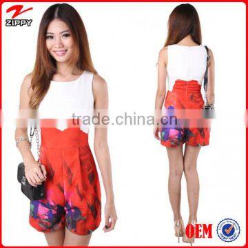 New Arrival Jumpsuits for Women 2016 Women's Clothing White Jumpsuits With Customized Printing in OEM Service