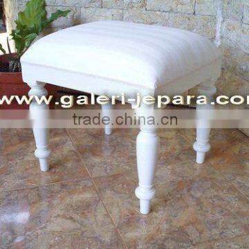 White Dressing Stool for Dresser Mirror - Bedroom Set Furniture