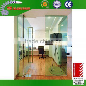 Commercial swing door glass