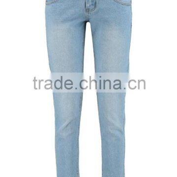 light blue washing rolled-up style casual jeans for women (JXA020)