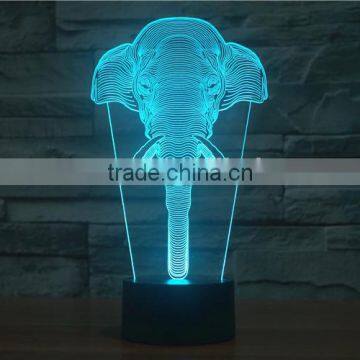 3D Optical Night Light Elephant 7 RGB Light Colors 10 LEDs AA Battery or DC 5V Mixed Lot photo-4