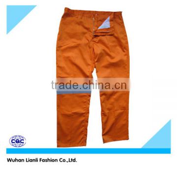 Fluroscent yellow safety pants with high visibility reflective tape