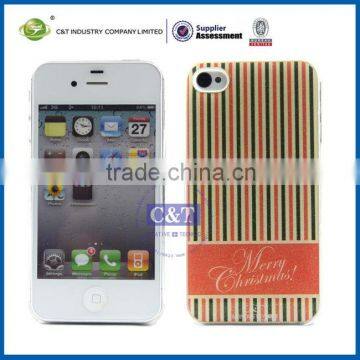 Colorful Christmas Pattern Hard Plastic Case Cover for iPhone 4G 4S 4