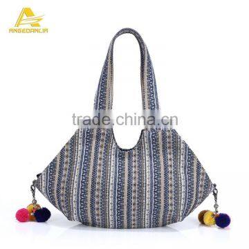 Winter Fashion Women's Indian Handmade Embroidery Handbag Striped Boho Bag photo-3