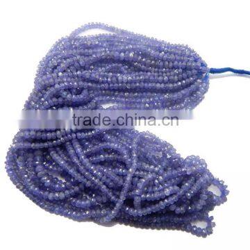 Natural Tanzanite Faceted roundelle Beads