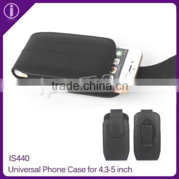 Durable Universal Smartphone case XL Black Leather Case, fits for 4.3-5 inch mobile phone