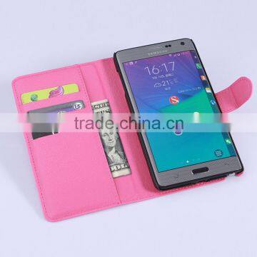 Hot Selling Ultra Thin Lichee PU Leather Case Wallet Folio Flip Cover for Samsung GALAXY Note Edge N915 photo-3