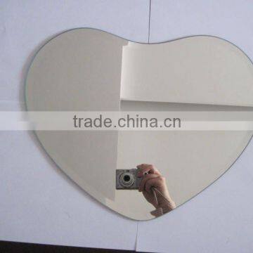 Heart shaped decorative silver mirror