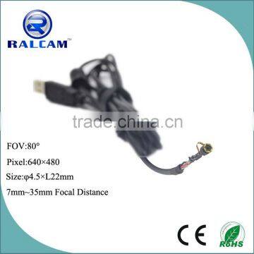 80 degree view of angle 7mm~35mm focusing distance medical endoscope usb camera