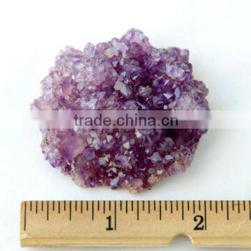 2cm round cluster of pyramid amethyst