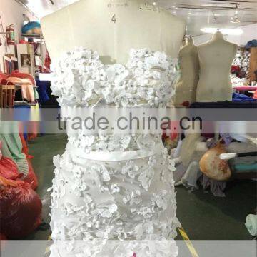 AR-3 Newest Hot Sell Vestidos de Novia Long 3D Flowers Appliques Sweetheart Sleeveless Off-Shoulder Tulle Wedding Dress 2016 photo-3