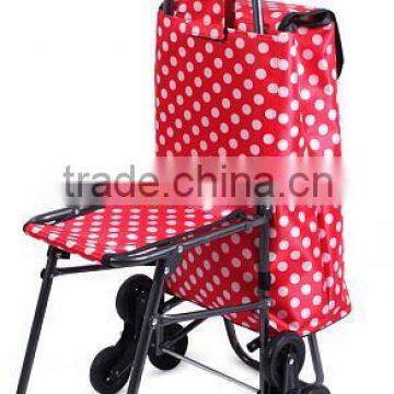 Satin Fabric Grocery Shopping Trolley With Chair photo-3