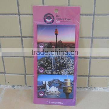 Australia Tourist Souvenir The Sydney Tower Eye 3pcs Magnet Set / Paper Cover Printing Tin Metal Fridge Magnet photo-2