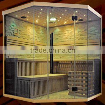 HOT 3 Luxury design mosaic infrared sauna shower combination sauna with stone