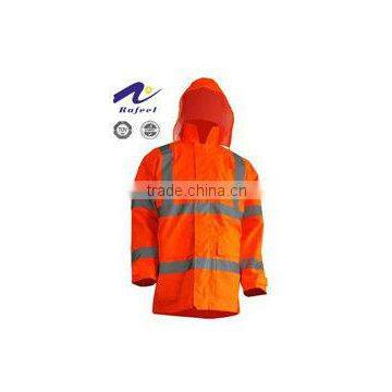 high visibility orange reflective safety clothing