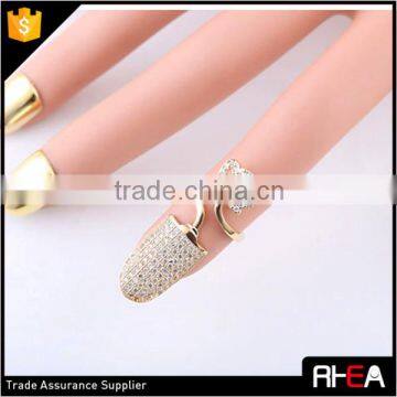 Crown Ring Fashion Design finger Nail Ring with Rhinestone